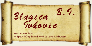 Blagica Ivković vizit kartica